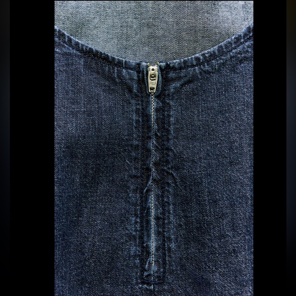 DRAPED TRE DENIM DRESS - Picture 8 of 9